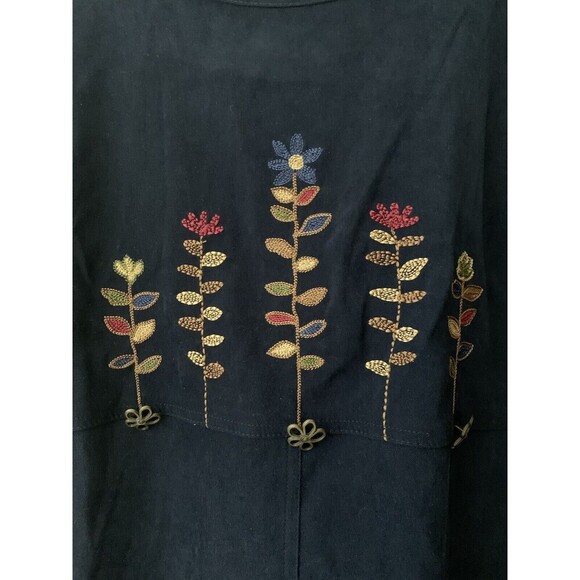 Amanda Smith NWT Vintage 90's Long Jumper Dress W side slits Embroidered 1X - Picture 3 of 7